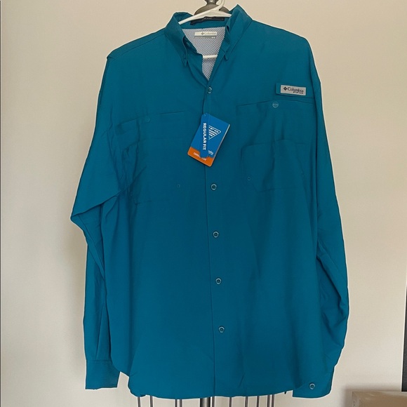 Columbia Turquoise Long Sleeve Shirt - Picture 1 of 7